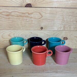 Fiesta ware lot of 6 vintage mugs